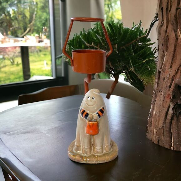 Yankee Candle Ghost Candle Holder Halloween Ceramic Ronnie Walter NO SHADE Vtg - Picture 15 of 16